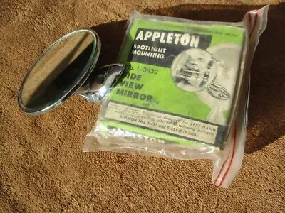 1930s 1940s Appleton Spotlight Left Side View Mirror Attachment Side View Rear • $45