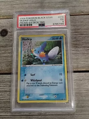 PSA 5 2004 Pokemon Black Star Mudkip Holo Promo Deck Tins • $54