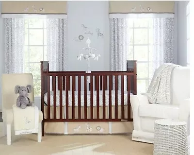 Wendy-Bellissimo-Little-Safari-Gray-Zebra-Baby-Boy-Crib-Bedding-9-Piece-Set • $75