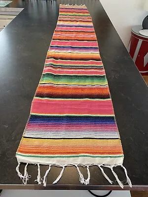 PINK Mexican Serape Table Runner 12.5”x77” Tablecloth Mexican Party - 2 Of 2 • $10.99