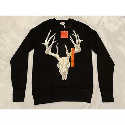 Mossimo Supply Co Men's Crew Neck Pullover Sweater Black Deer Skull Size S NWT • $17.99