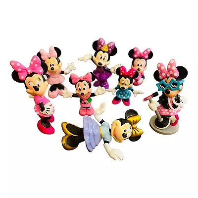 Lot 8 Minnie Mouse PVC Cake Toppers Figurines Toys Approx 2-3” • $16.99