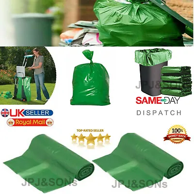 £6.89 • Buy 80l Strong Heavy Duty Green Garden Bag Waste Sacks Large Rubbish Bin Bags Uk