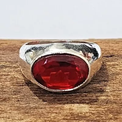 Handmade Red Garnet Lovely Ring Solid 925 Silver Lovely Men's Ring All Size S124 • $16.50