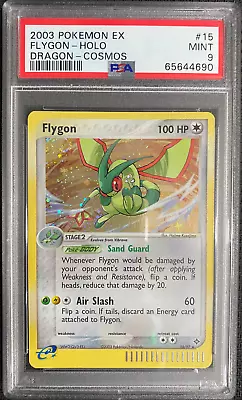 PSA 9 Flygon 15/97 Cosmo SWIRL Holo League Promo E-reader Ex Dragon Pokemon Card • $64.95