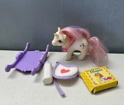 1984 My Little Pony G1 Baby Moondancer Glitter Moon Star Vintage With Accesories • $19.99