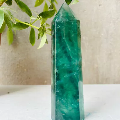 452g Natural Beautiful Green Fluorite Crystal Obelisk Quartz Healing Obelisk • $0.64