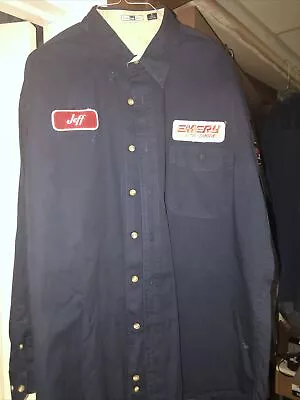 Vintage Mechanic Shop Shirt Men's Lee XL-RG Long Sleeve Navy • $24.99