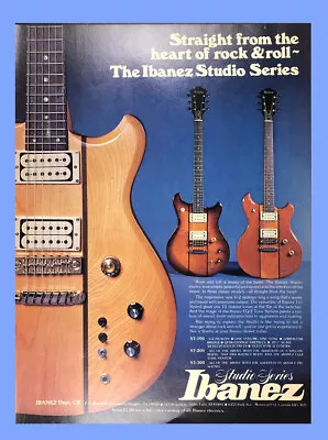 1979 Ibanez Studio Series Guitars Straight From Heart Of Rock & Roll Print Ad • $9
