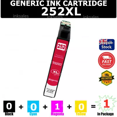 1x Generic 252XL Magenta Ink Cartridge For Epson Workforce WF 3620 3640 7610 • $4.50