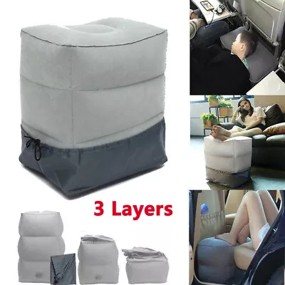 $21.99 • Buy Inflatable Travel Foot Rest Pillow Kids Airplane Bed Air Footrest For Car Train