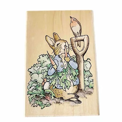 Stampendous Beatrix Potter Peter With Radishes Rubber Stamp Bunny Rabbit Garden • $11.99