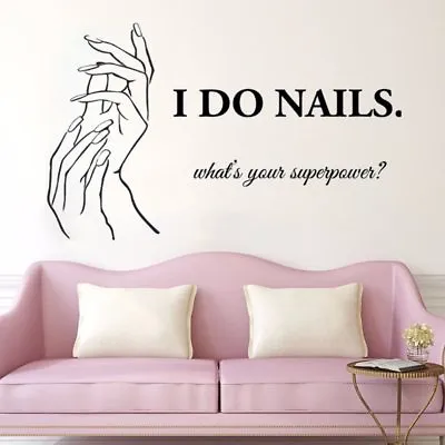 Beauty Shop Nail Salon Window Decor Wall Sticker Quote Manicure Vinyl Art Mural  • $12.32