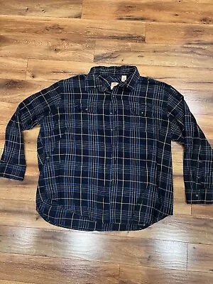 Vintage Timberland 3XL Button Up Long Sleeve Flannel Shirt Cotton Plaid • $19.99