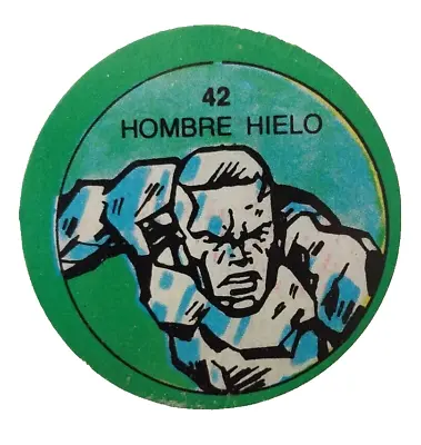 1980 Marvel Superheroes Iceman Card Disc Pog Argentina Variant Not Terrabusi #42 • £9.63