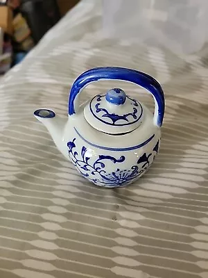 Vintage Delft Blue Miniature Porcelain Tea Pot Made In China • $15.99