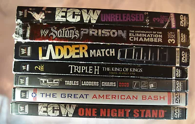 Lot Of 7 WWE Wrestling DVDs Ladder Match TLC Great American Bash One Night Stand • $44.99