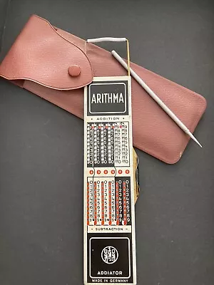 Vintage Addiator Arithma Mechanical Calculator With Stylus And Pouch. • $120
