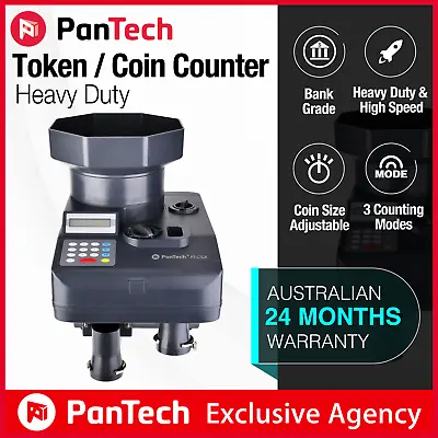 PanTech High Speed Token Coin Counter Machine 2300 Coins/Min Thickness 1.0-3.5mm • $719.95