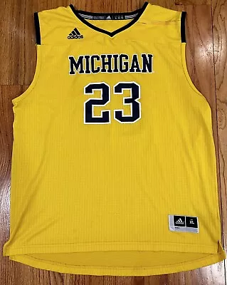 Michigan Wolverines #23 Basketball Jersey XL Adidas Michigan Yellow With Blue • $15