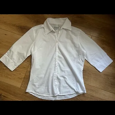 Women’s Internacionale White Fitted School Blouse Shirt Size 12 • £2.80