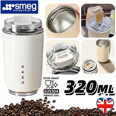 SMEG Travel Mug Coffee Cup Stainless Steel Vacuum Insulated Thermal Reusable UK • £12.49