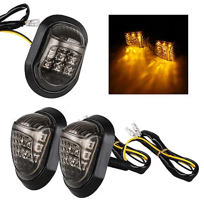 2x 12V Amber Motorcycle 9 LED Flush Mount Turn Signals Indicators Blinker Light • $10.99