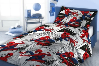 £24.99 • Buy Spiderman Metropolis Single Bed Duvet Cover Set Comic Strip Red Black White Grey