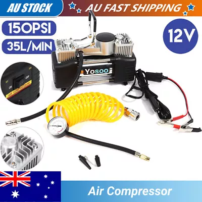 12V Portable Mini Air Compressor 150PSI Car Tyre Inflator Kit Pressure Pump AU • $39.44