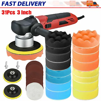 31pcs 3Inch Car Buffing Pads Polishing For Drill Sponge Kit Waxing Foam Polisher • $13.48