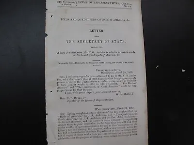 US Government Document Birds And Quadrupeds Of North America V. G. Audubon 1856 • $45