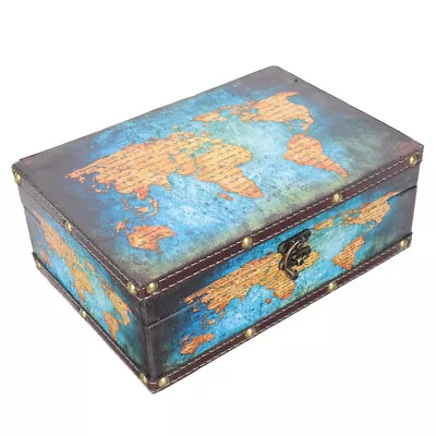Antique Style Treasure Chest For Kids - World Map Design  • £18.79