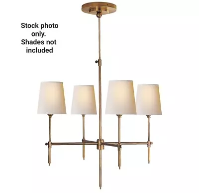 Visual Comfort Bryant 4 Light 26  Hand-Rubbed Antique Brass Chandelier No Shades • $525