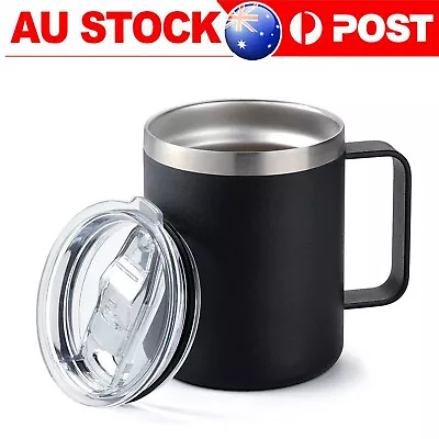 400ML Leakproof Insulated Thermal Travel Stainless Steel Coffee Mug Cup Flask • $18.89