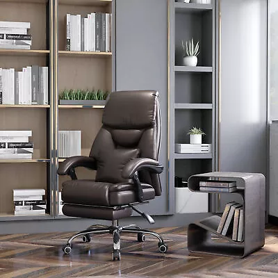 Vinsetto Executive Office Chair With Kneading Massage Swivel Wheels Brown • $164.99
