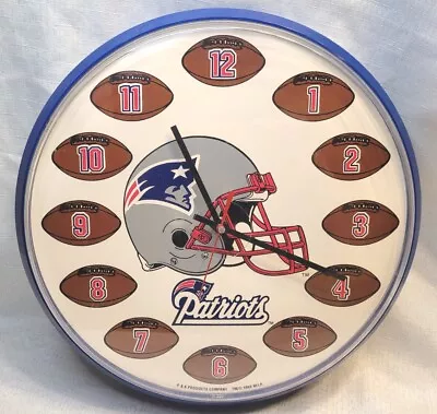 Vintage P&K Products 1992 New England Patriots NFL Wall Clock Works Great • $39.99