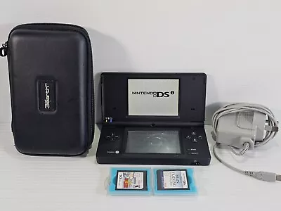 Nintendo DSi Console Black Charger + 2 Games & Case - Working & Tested • $89.99