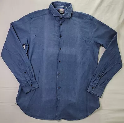 Camicissima Shirt Men's Size 42 16 1/2 Light Blue Dobby  Denim • $17