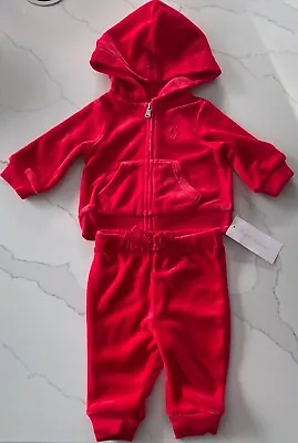 New Baby Boys /Girls Unisex Ralph Lauren Velour  Hoodie Set  3M • £24.99