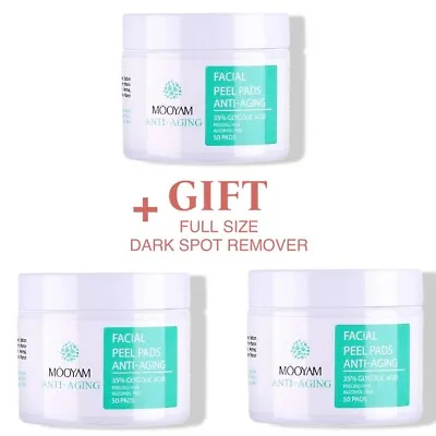 50 Pads 35% Glycolic Acid Facial Exfoliating Peel AHA And Glycolic Oil USA Stock • $29.95