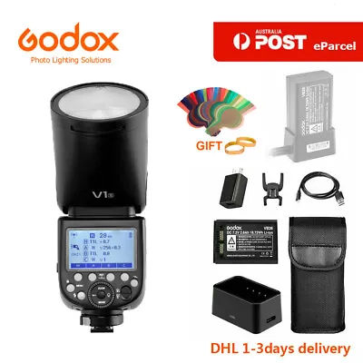 Godox V1- C /S /N /F 2.4G TTL HSS Round Head Camera Flash Speedlite With Battery • $268