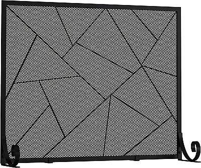 FIRE BEAUTY NEW Decorative Mesh Geometric Spark Guard Gate Fireplace Screen • $34.99