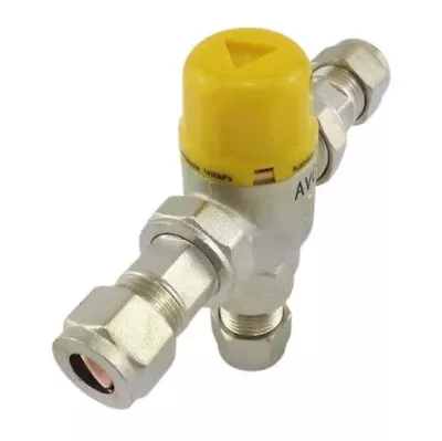 AVG 15mm Tempering Valve Copper Olive Yellow Cap 40 - 50C TVA15CI • $65