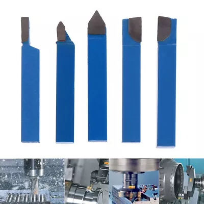 5pcs Metal Lathe Tools Lathe Bit Set Carbide Lathe Tools Turning Brazing Tools • $14.71