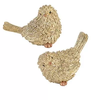 Whimsical Goldtone Vintage Birds 3.5 X 3.75 Acrylic Decorative Christmas Figurin • $20.43