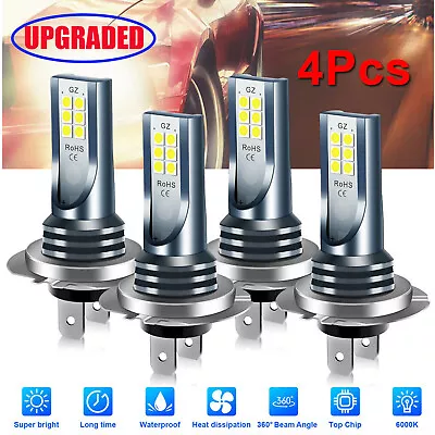 4x H7 LED Headlight Bulb Kit High Low Beam 110W 30000LM Super Bright 6000K White • $11.89