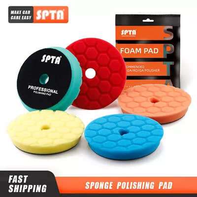 SPTA 3/5/6 Inch Hex-logic Sponge Polishing Buffing Pads For DA RO Polisher • $27.99