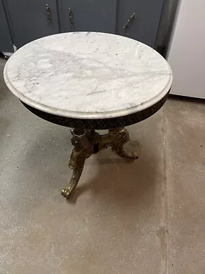 Antique Marble Top End Table • $250