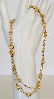 Marco Bicego 18K Yellow Gold Siviglia 3 Strand Bead Necklace • $4500