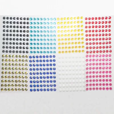 Self Adhesive 9mm Round Gems Craft Card Making Rhinestone Gems Stick On • £1.25